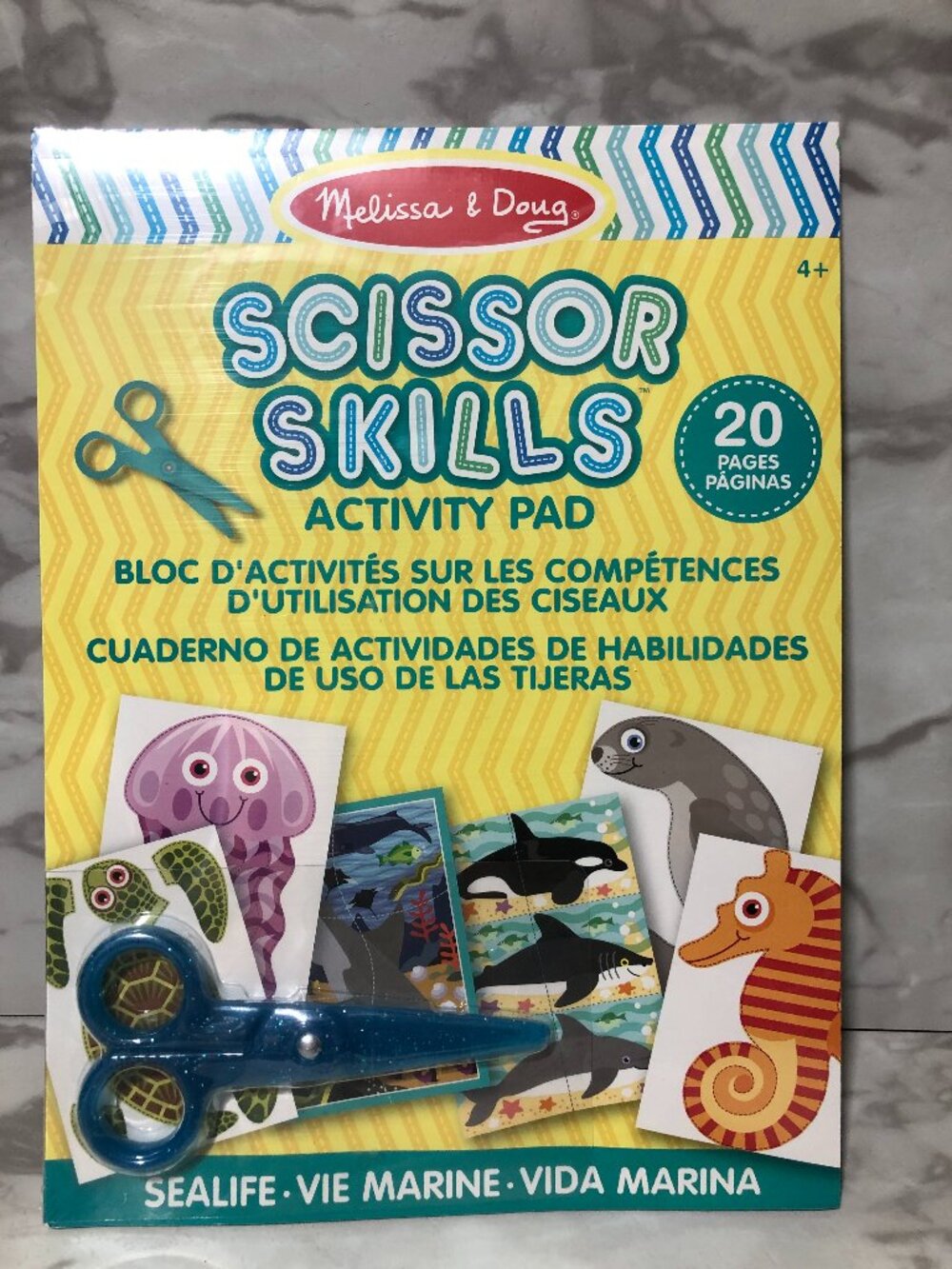 Melissa & Doug Sea Life Scissor Skills Activity Pad with Child-Safe Scissors